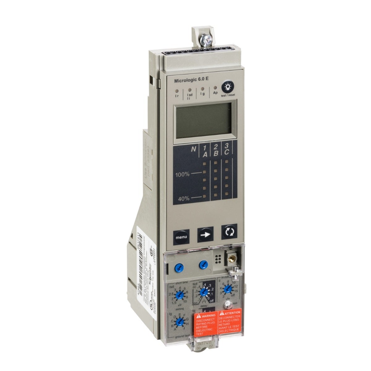 control unit Micrologic 6.0 E, selective and earth fault protections LSIG, energy meter measurement (Pre-Order 45 days)