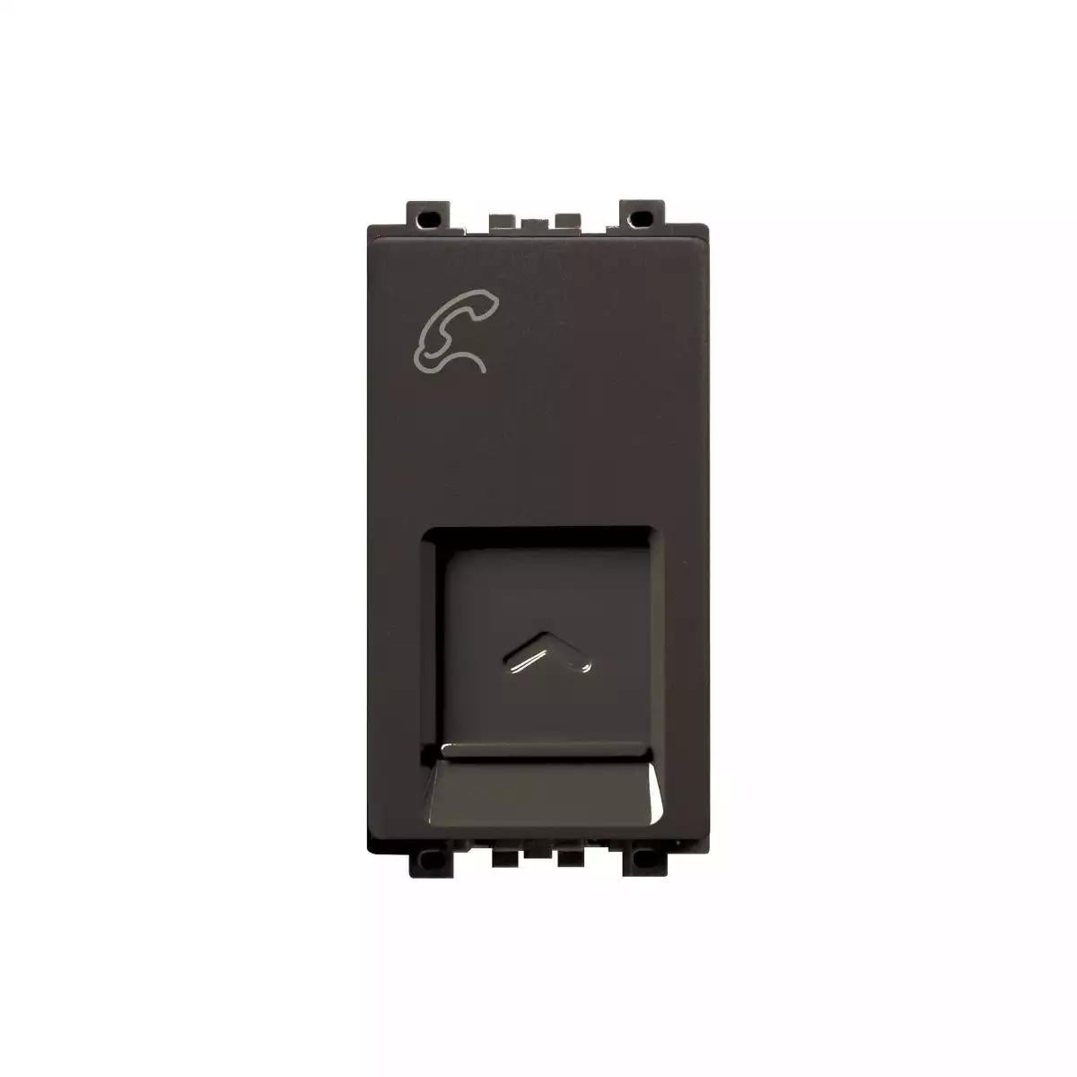 Telephone Outlet with Shutter 1M Sized Module, Horizontal, Bronze