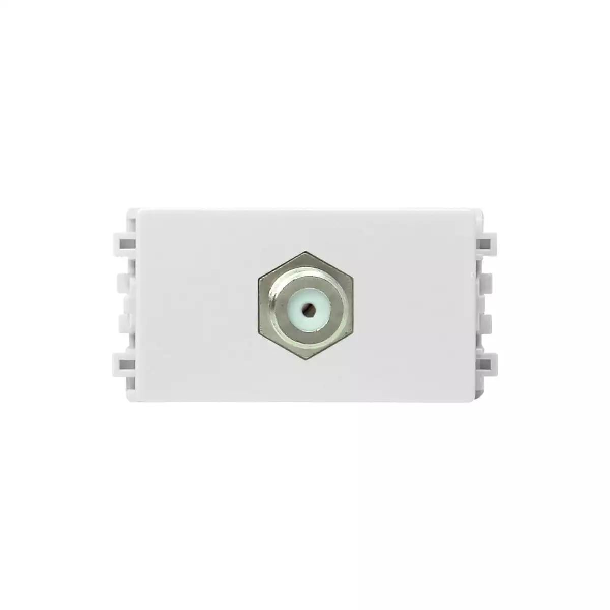 5MHz-1K MHz Coxial TV F-Connection Outlet 1M Sized Module, White