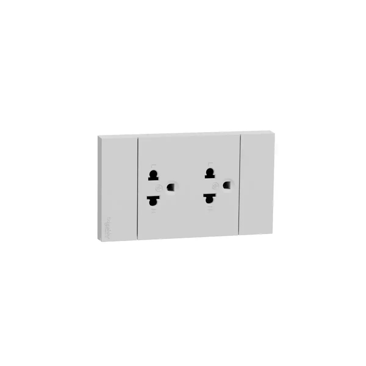 Socket-outlet, Avataron A, Universal, 16A, 250V, 2G, 3 Pin, Grey