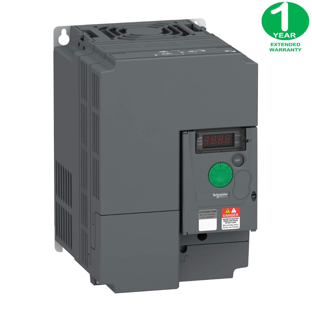 variable speed drive ATV310, 11 kW, 15 hp, 380...460 V, 3 phase, without filter + Extended Warranty 1 year