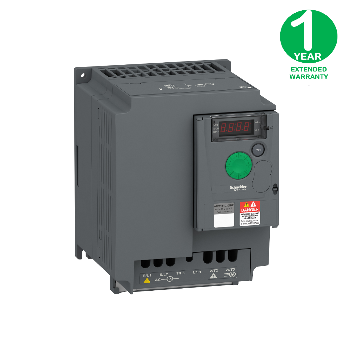 variable speed drive ATV310, 3 kW, 4 hp, 380...460 V, 3 phase, without filter + Extended Warranty 1 year