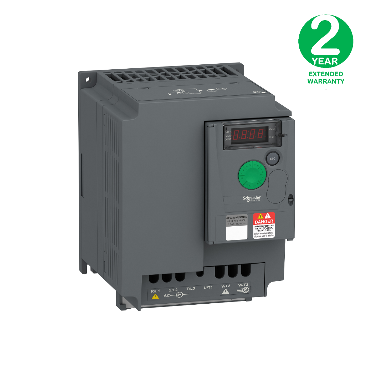 variable speed drive ATV310, 5.5 kW, 7.5 hp, 380...460 V, 3 phase, without filter
