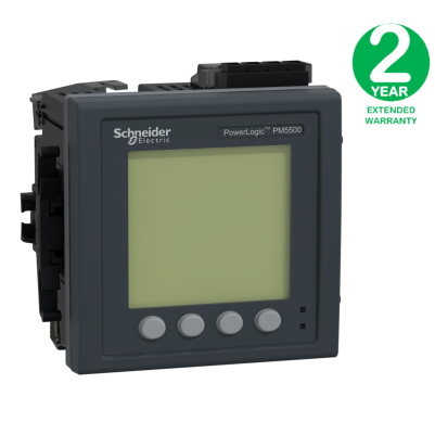 power meter PowerLogic PM5560, 2 ethernet, up to 63th Harmonic, 1,1MB 4DI/2DO 52 alarms + Extension Warranty 2 year