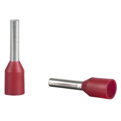Cable ends- Linergy TR cable ends- single conductor- red- 1mmÂ²- for insulated cable- medium size- 10 sets of 100