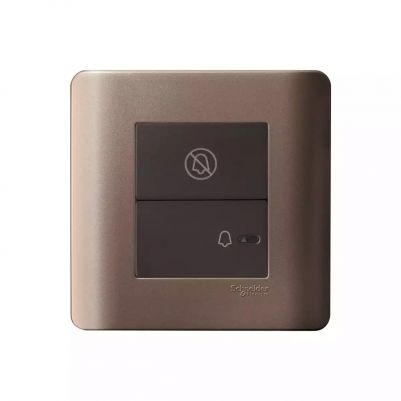 1Gang Full-Flat Bell Switch w/Illuminated "Do Not Disturb" Symbol, Silver Bronze