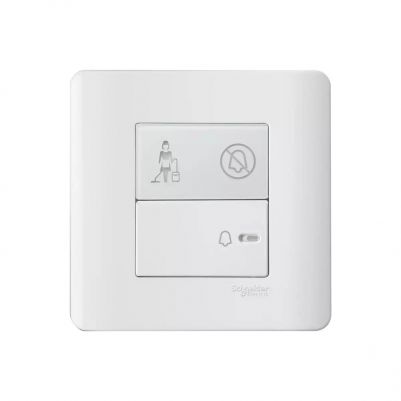 1 Gang Bell Switch w/Illuminated "DoNotDisturb&PleaseCleanUp" Sym, White