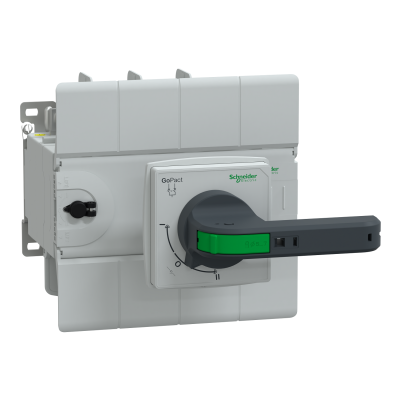 Manual transfer switch, GoPact MTS 200, 4 poles, 160A, 415VAC 50/60Hz, extended rotary handle, open transition