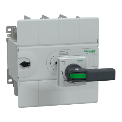 Manual transfer switch, GoPact MTS 630, 4 poles, 400A, 415VAC 50/60Hz, extended rotary handle, open transition