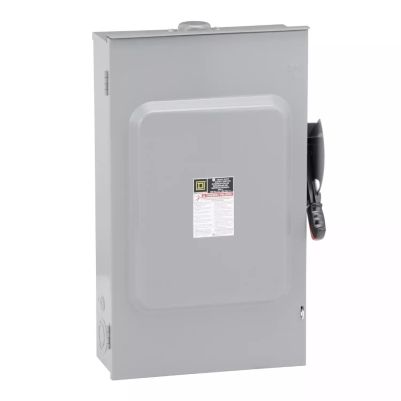 Safety switch, heavy duty, fusible, 200A, 3 wire, 3 poles, 150hp, 600VAC/DC, Type 3R, bolt on hub provision