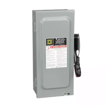 Safety switch, heavy duty, non fusible, 30A, 3 wire, 3 poles, 30hp, 600VAC/DC, Type 1