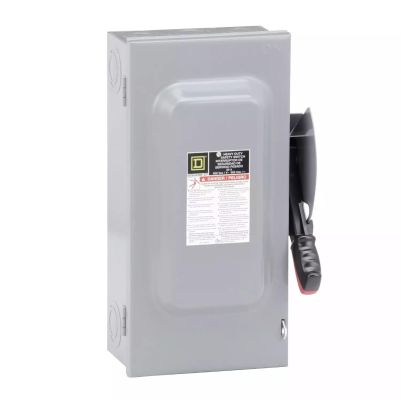 Safety switch, heavy duty, non fusible, 60A, 3 wire, 3 poles, 60hp, 600VAC/DC, Type 1