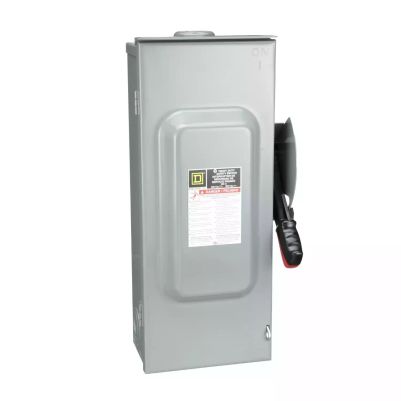 Safety switch, heavy duty, non fusible, 100A, 3 wire, 3 poles, 100hp, 600VAC/DC, Type 3R, bolt on hub provision