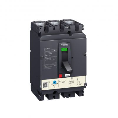 Circuit breaker EasyPact CVS250B25 kA at 415 VAC220 A rating magnetic MA trip unit3P 3d