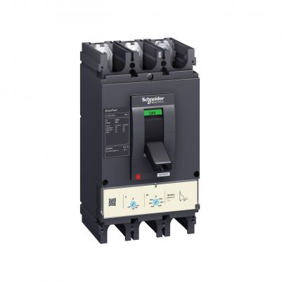 Circuit breaker EasyPact CVS630N50 kA at 415 VAC500 A rating magnetic MA trip unit3P 3d