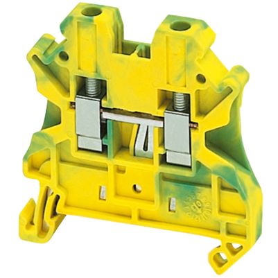SCREW TERMINAL, PROTECTIVE EARTH, 2 POINTS, 4MMÂ², GREEN-YELLOW