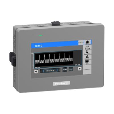 Basic touch panel modular terminal- STM6000- GP-ProEX- 4"W display- 1 COM- 2 Ethernet- 24V DC
