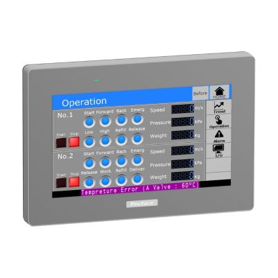 Basic touch panel modular terminal- STM6000- GP-ProEX- 7"W display- 1 COM- 2 Ethernet- 24V DC