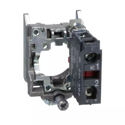 Harmony XB4, Single contact block with body/fixing collar, metal, screw clamp terminal, 1 NC