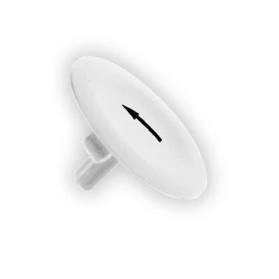 Cap for push button head, Harmony XB4, plastic, white, 22mm, black marked arrow