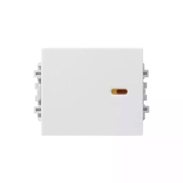 250V 16AX 1 Way Switch 2M Sized Module, White