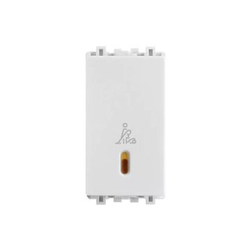 250V 2 Way Switch "PLEASE CLEAN UP" Symbol 1M Sized Module, Horizontal, White
