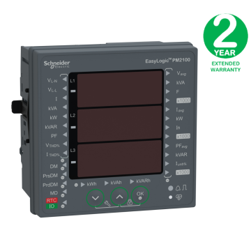 EasyLogic PM2130, Power & Energy meter, up to the 31st harmonic, LED display, RS485, class 0.5S + Extension Warranty 2 year