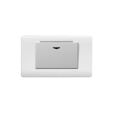 Electronic Key Card Time Delay Switch, Horizontal, White