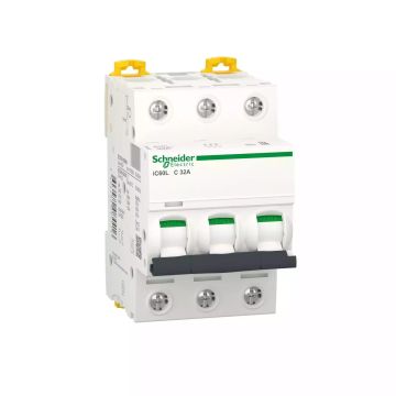Miniature circuit-breaker, Acti9 iC60L, 3P, 32 A, C curve, 15000 A (IEC 60898-1), 20 kA (IEC 60947-2)