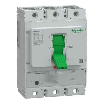Circuit breaker, GoPact MCCB 800, 3 poles, 70kA at 415VAC, 800A rating, TMD trip unit, adjustable thermal protection