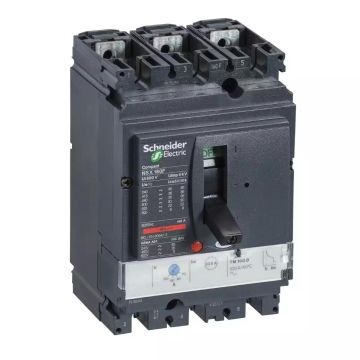 Circuit breaker, ComPact NSX160H, 70kA/415VAC, TMD trip unit 80A, 3 poles 3d