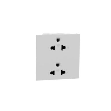 Socket-outlet, Avataron A, Universal, 16A, 250V, 3 Pin, 2G, E sized, Grey