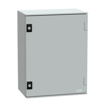 Wall mounted polyester enclosure- Thalassa PLM- plain door- 430x330x200mm- IP66- IK10- RAL 7035