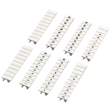 Marking strip- Linergy TR- clip in type- 5mm- printed characters 1 to 10- printed horizontal- white- Set of 10