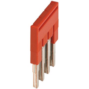 Plug-in bridge- Linergy TR- 4 points- for 2.5mmÂ² terminal blocks- red- 4 way- set of 50
