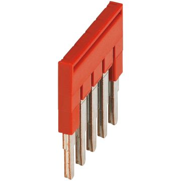 Plug-in bridge- Linergy TR- 5 points- for 2.5mmÂ² terminal blocks- red- 5 ways- set of 50