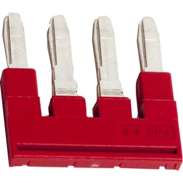Plug-in bridge- Linergy TR- 4 pole- for 4mmÂ² terminal blocks- red- 4 way- 6.2mm pitch- set of 50