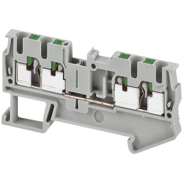 Terminal block- Linergy TR- push-in type- feed through- 4 points- 2.5mmÂ²- grey- set of 50