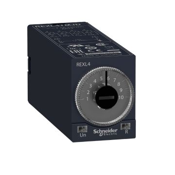 Miniature plug in timing relay- Harmony- 5A- 4CO- 0.1s..100h- on Delay- 230V AC