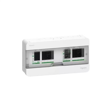 Square D Classic+ Split consumer unit - Surface mounted - 4+4 ways RCCB 63A