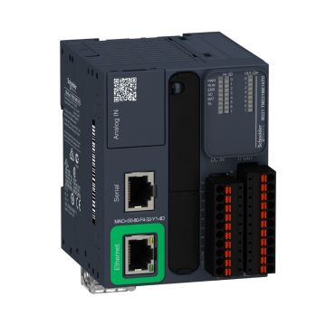logic controller, Modicon M221, 16 IO, transistor, PNP, Ethernet, spring