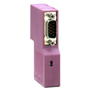 CANopen SUB-D9 female connector - bended at 90Â° w additional SUB-D9 - IP20