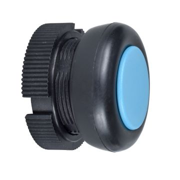 Push button head- Harmony XAC- plastic- blue- booted- spring return