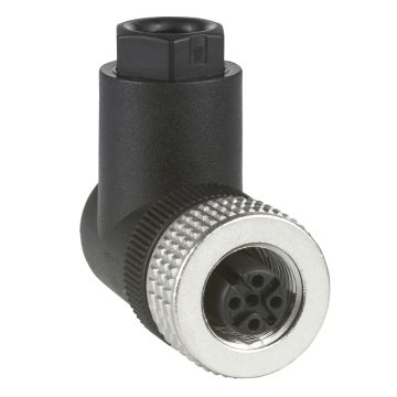 Female- M12- 4 pin- elbowed connector- cable gland Pg 7