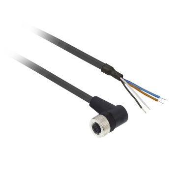 Pre wired connectors XZ- elbowed female- M12- 4 pins- cable PUR 15 m