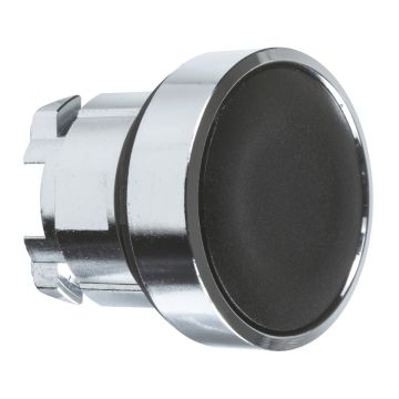 Push button head- Harmony XB4- metal- black- flush- 22mm- push-push- unmarked