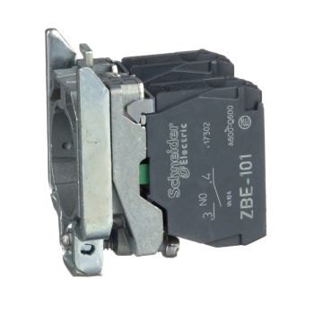 Single contact block with body fixing collar- Harmony XB4- metal- screw clamp terminal- 2NO
