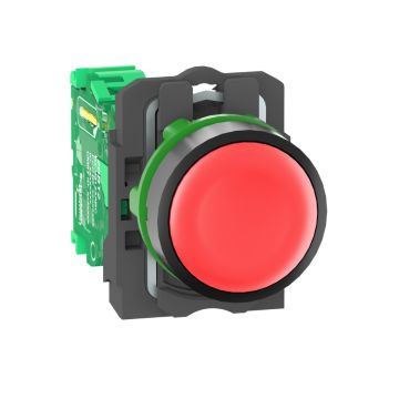 Wireless and batteryless transmitter- Harmony XB5R- push button- plastic- red- 22mm- spring return