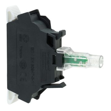 Light block for head 22mm- green- Harmony XB4- integral LED- spring clamp terminal- 24V AC DC