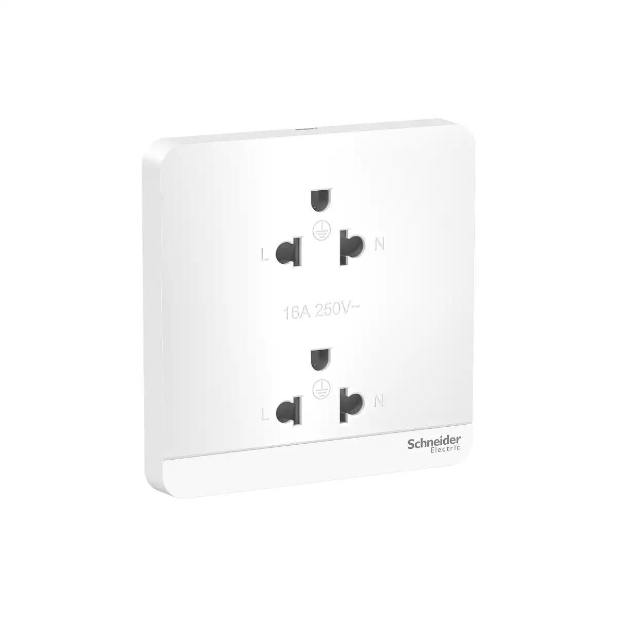 AvatarOn, socket-outlet, 16A, 2 x 3P, universal, White